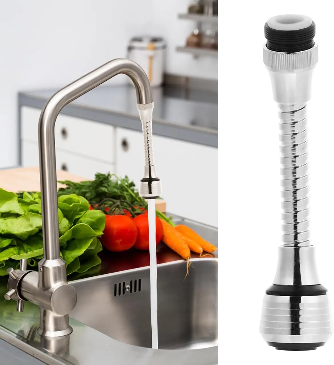 1PCS Bathroom Kitchen Gadgets 2 Modes 360 Rotatable Bubbler High Pressure Filter Tap Faucet Extender Water Saving Bathroom Kitchen Accessories Supplies