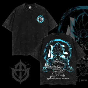 AnimeDust4U Retro Vintage Saiyan Prodigy DB Anime Oversized Washed T-Shirt 100% Premium Cotton S-5XL Classic Fit Pre-Washed Soft Graphics