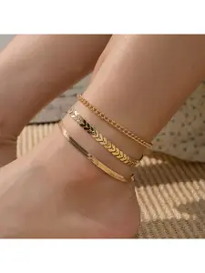 Simple style, exquisite and shiny small airplane chain lady's foot accessory set