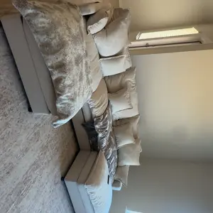 【2 Packages Shipping】GOSUHI 108" U-Shaped Modular Sectional Sofa - Comfy Cloud 3-Seater with 2 Movable Ottoman, Cloud Sofa,Deep Seat Linen Couch for Living Room, Beige Color ,Comfort & Stylish Design,Chenille pink