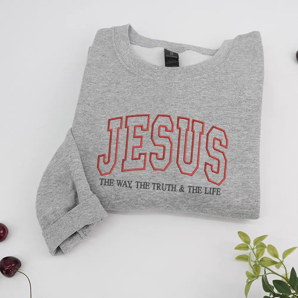Faith Embroidered Sweatshirt, Jesus Crewneck, Christian Gift for Her