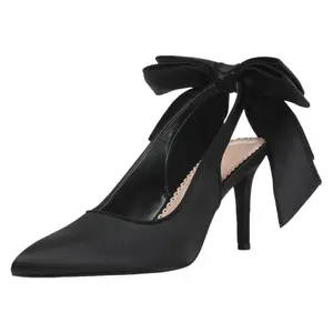 Women's Fashionable Bow Decoration High Heels Teacup Pointed Toe Thin Heels Back Strap Party Shoes