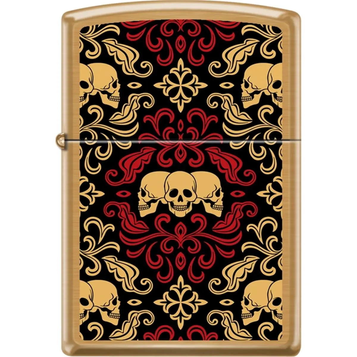 212 MAIN 2019 Skulls Ornament, Brushed Brass Finish Metal Lighter - Lighter Covers, Men's Accessories, Home Supplies Add-ons