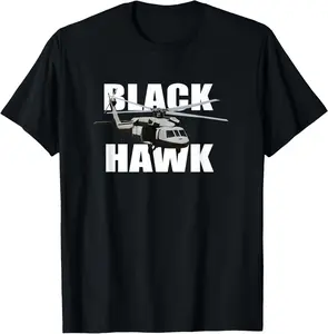 100%cotton UH-60 BLACK HAWK HELICOPTER TSHIRT T-Shirt