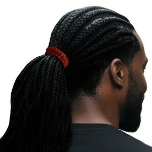 Men's Hair Ties Jumbo Size 2-Pack Rust Super Stretchy for Locs and Braided Hair Soft & Strong Made in the USA