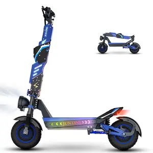 JUNLING JL80 Electric Scooter for Adults, 6000W Dual Motor, 40 Mph Top Speed, 52 Miles Max Range, 60V/30AH Battery, Dual Suspension Hydraulic Braking System, 12" Off-Road e-Scooter with Speaker