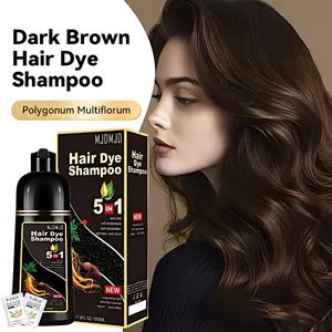 Dark Brown 5in1 Hair Dye Shampoo -17.6oz, Simple Operation,Adult Male and Female Special Hair Dye Shampoo, Instant Hair Color, Gray Hair Coverage,Natural Herbs, Polygonum  Multiflori Radix, Moisturizing and Caring Hair, Perfect Mother's Day Gift for Mom