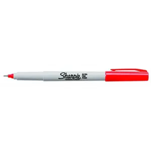 Sharpie  Non-Washable Quick-Drying Waterproof Permanent Marker, Red, Pack - 12