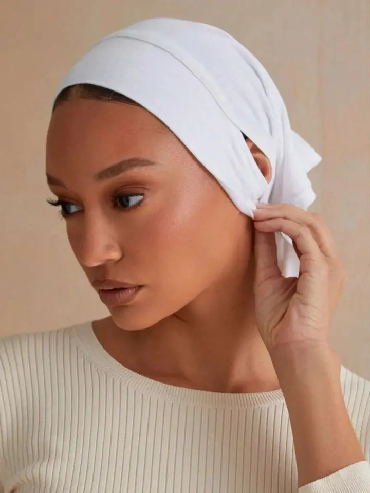 Trendy Women's Hijab Islamic Under Scarf Ready Solid Color Undercap With Ear Hole Hijab Caps Bandanas Cap Under Caps For Hijabs