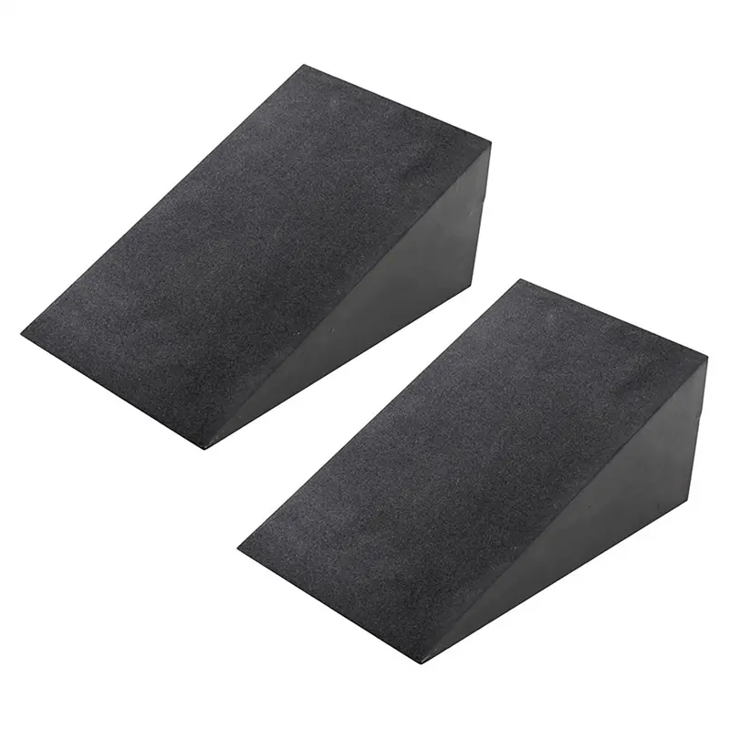 Car Interior Accessory 2-Pcs EVA Foam Exercise Mats & Adjustable Squat Ramp Incline Board - 15x12x5 cm, Lightweight, Easy to Store, Stable, Durable Unisex Functional Slant Board Calf Stretcher with 2 Deadlift Blocks for Weightlifting, Exercise Equipment