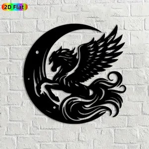 1pc Pegasus Metal Wall Art,Pegasus Statue Mural, Ideal Gift for New Year, Christmas, Mythology Decor Enthusiasts, Weather-Resistant Metal Wall Decor Wall Sculptures,  Magical Mythical Home Decor