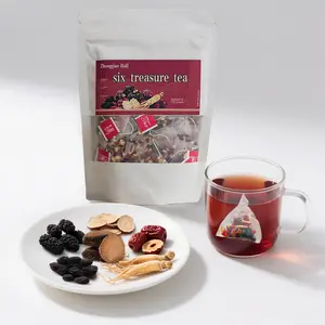 Ginseng Six Treasures Tea Organic Kidney Cleanse Tea,Men's exclusive tea,Kidney Tea Formula,  Traditional Kidney Cleansing Tea for Men, Chinese Kidney Tea for Men ,Natural Herbal Ingredients for Kidney Traditional Beverage Fruit Organic,Ten Treasures Tea