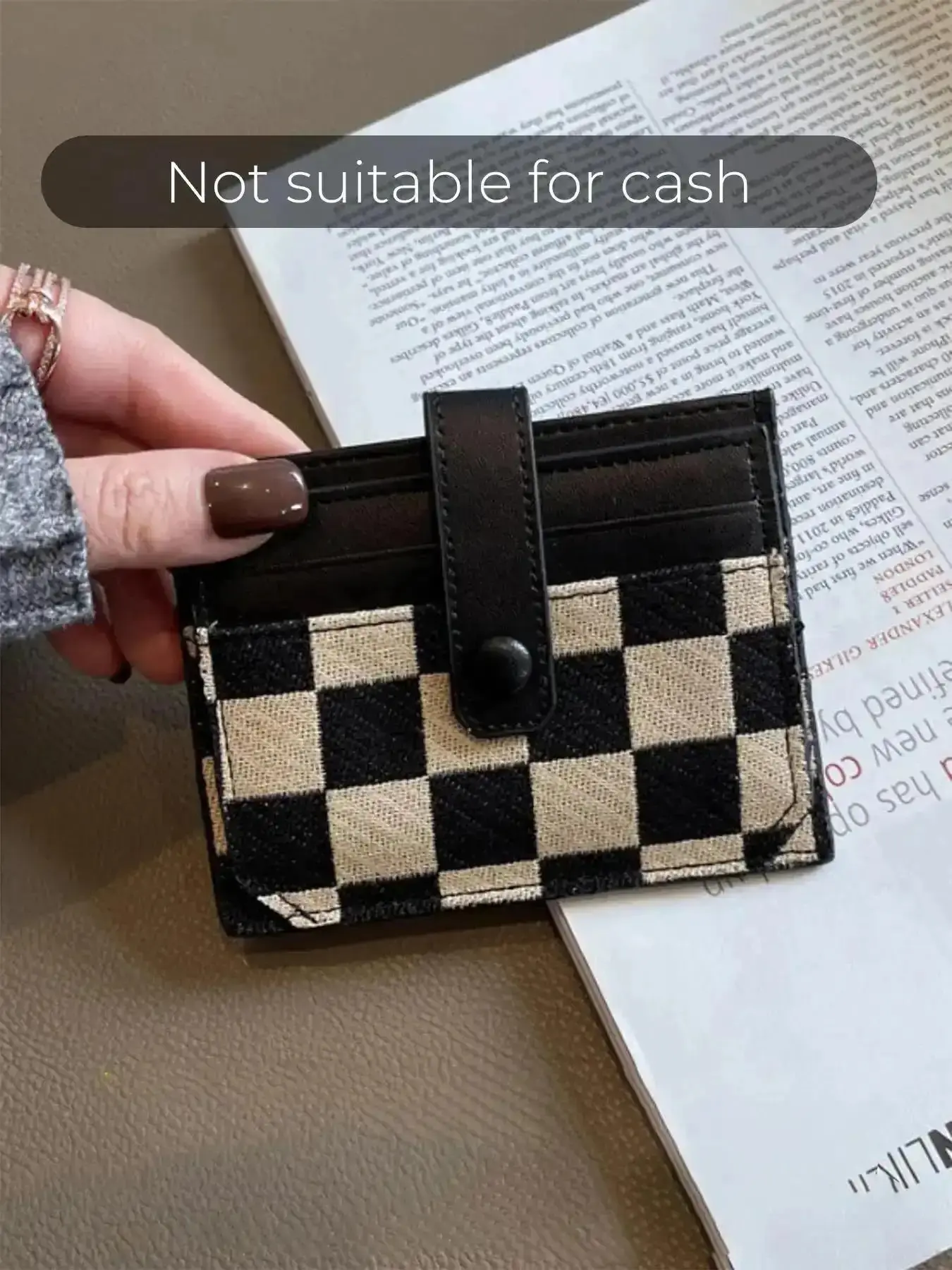 Women's Colorblock Plaid Pattern Short Wallet, Trifold Card Holder, Credit Card Holder, Casual Pu Leather Zipper, Trendy All-match Wallet for Daily Use, Fashionable Card Holder, High Waist Fashion Pants