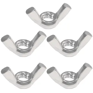 5 Pcs 5/16-18 Wing Nuts, Stainless Steel 304 Fasteners Parts Butterfly Nut Hand Twist Tighten Ear Butterfly Nuts Hardware Nuts