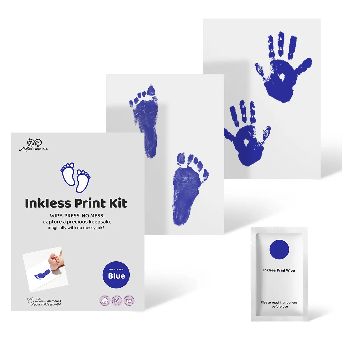 2 PCS Baby Handprint and Footprint Set, Baby Footprint Set, Baby Imprint Set for Newborns, Paw Print Set Dog, Paw Print Set Cat, Clean Touch Ink Pad for Baby Shower