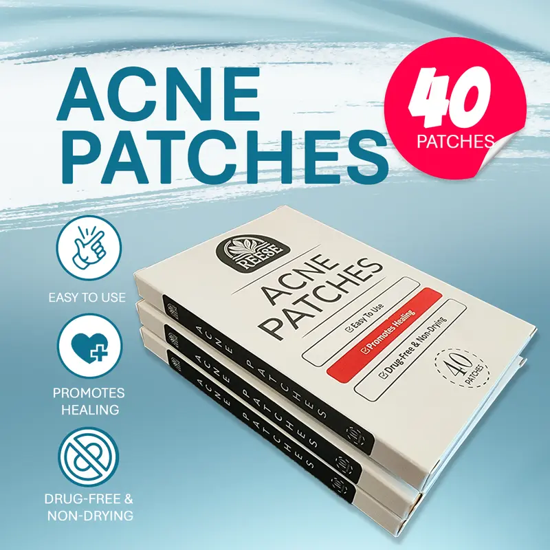 Reese Beauty Acne Patches 40 Patches - Fast Healing, Pimple, Hydrocolloid, Zit, Sensitive Skin, Skincare Routine, Drug-Free Acne Care, Non-Drying