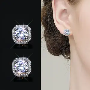 Classic square zircon earrings, fashionable and elegant earrings, suitable for daily parties, gift giving, and anniversary jewelry Cubic Zirconia Stones
