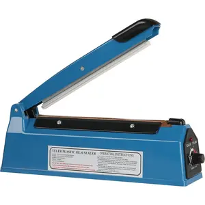8 Inch Impulse Heat Sealer Manual Poly Machine for Plastic Bags PE PP Bags with Extra Replaceable Element Grip