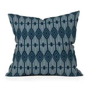 18" x 18" Heather Dutton West End Midnight Outdoor Throw Pillow Blue - Deny