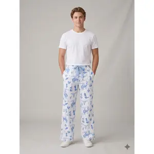 Day on the Range Men's Pants - Blue and White