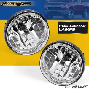 Polycarbonate Front Bumper Fog Lights Pair, UV Protected, Impact Resistant, Left+Right Lamps for 07-13 GMC Sierra 1500/2500, Enhances Night Driving Visibility Car Accessories Vehicle