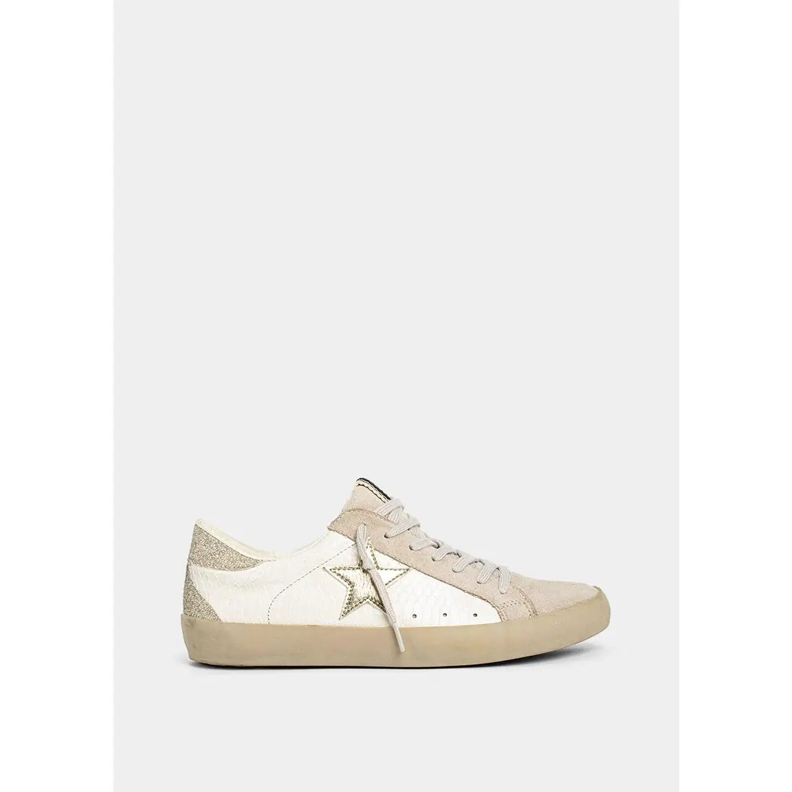 Women's Aesthetic Vintage-Inspired Sneaker, Faux Leather Lace-Up Low-Tops with Bone Snake Print for Casual Walking & Training