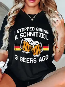100% Cotton Stopped Giving Schnitzel Funny Bavaria Oktoberfest Men Women T-Shirt