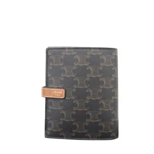 Pre-owned Celine Celine Wallet Travel Kit Brown Monogram Design with Logo and Brown Strap