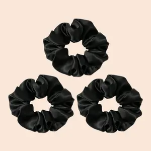 ILKACAS Black Satin Scrunchies