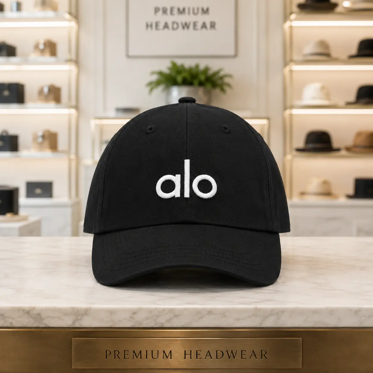 Black O Letter Performance Baseball Cap for Men Women, Minimalist Adjustable Sport Hat, Lightweight Outdoor Running Golf Tennis Pickleball Sun Protection Cap