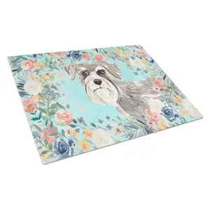 Carolines Treasures CK3413LCB Schnauzer No.1 Glass Cutting Board - Large