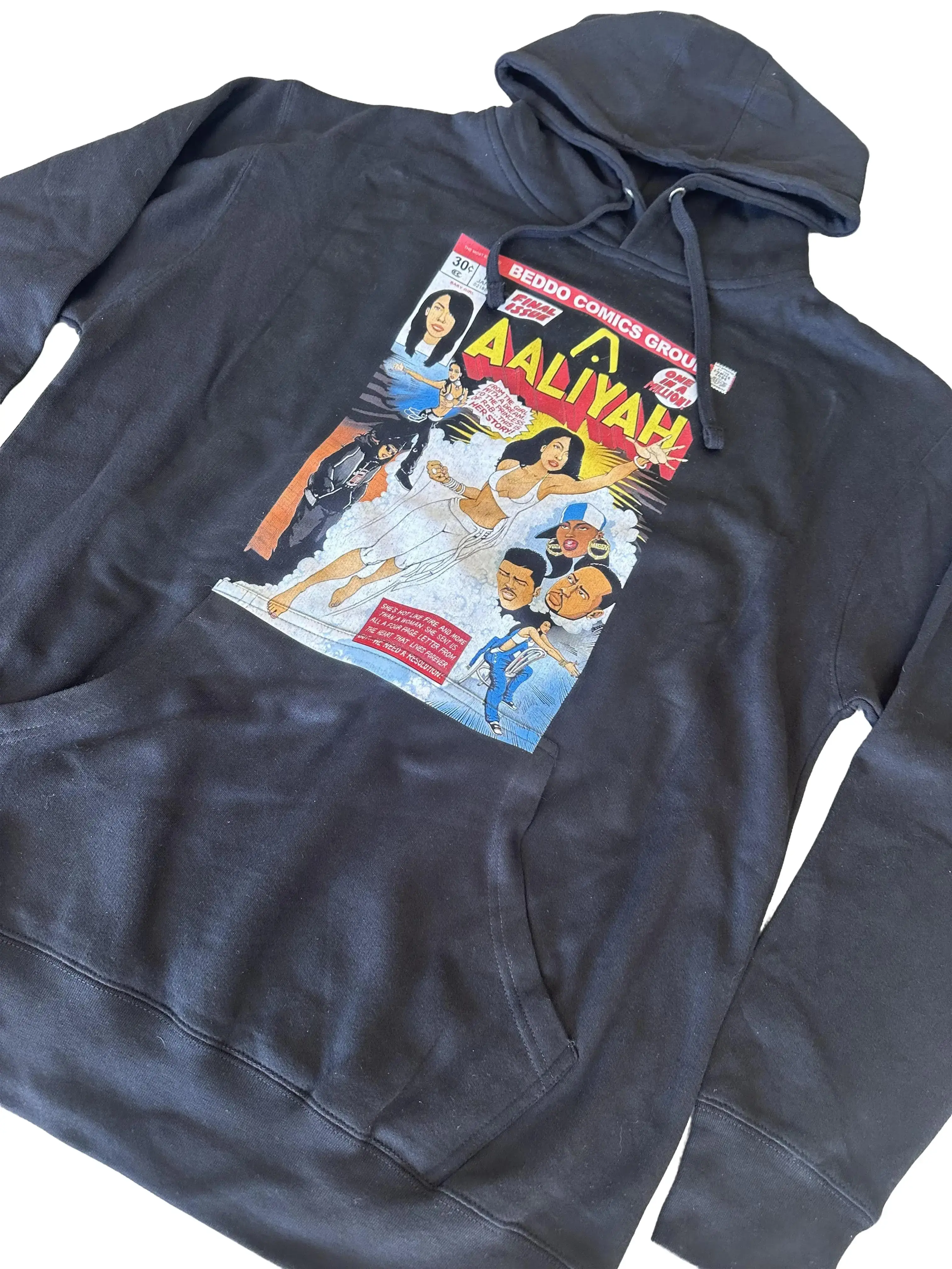URBNVTG Aaliyah Comic Hoodie Black Tie Dye
