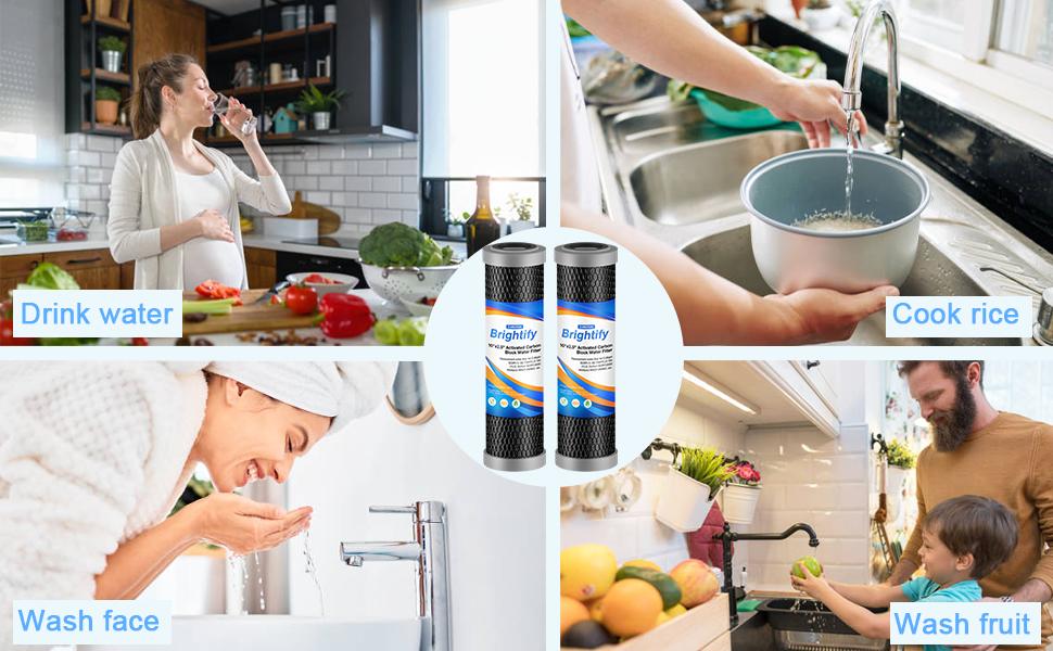 [Spring Savings] 4 Pack 5 Micron CTO Whole House Water Filter Replacement Cartridge 10"x2.5" | Universal Fit Top Models