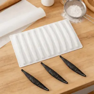 1pc vanilla stick silicone cake mold 10 cavities non-stick easy demold for chocolate cakes baking essential aesthetic design efficient portions