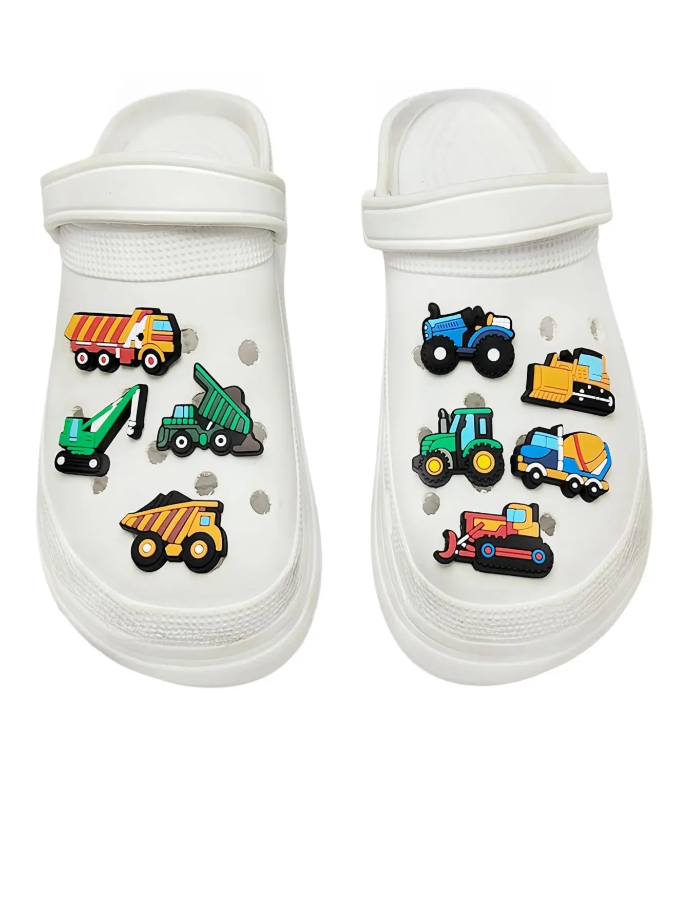 9 Piece Construction Car Cartoon Shoe Charms, Footwear DIY Accessories, Shoe Accessories Set, Shoe Adornments, 3D Resin Animal Shoe Decorations, Unisex Birthday Party Christmas Gift, Shoe Embellishment Set, Decorative Shoe Accessories