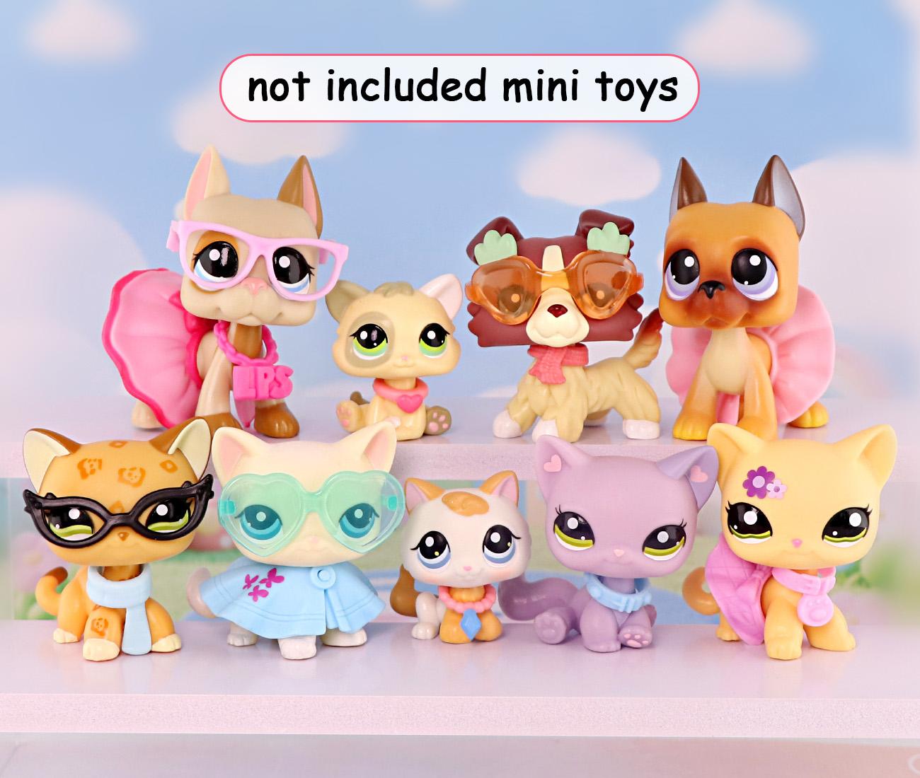 Cute Accessories Hat Scarf Bow Skirt Glassess Collars Food for Mini Pet Shop Cats Dogs Toy Figures