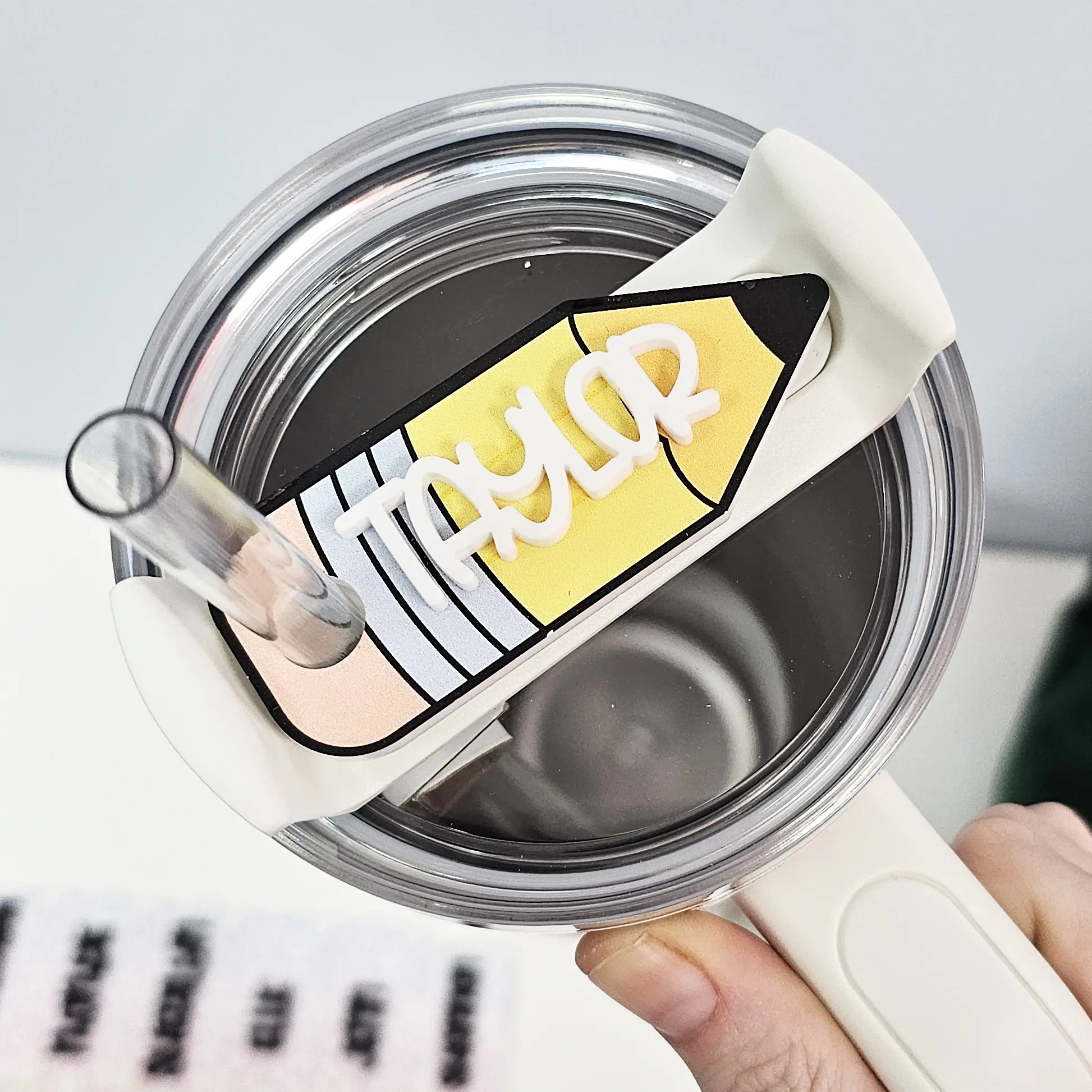 Stanley Tumbler Topper - Pencil (PERSONALIZED)