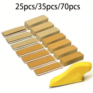 Micro Fine Sandpaper Set (25/35/70 Pieces), Oxide Abrasive, Hand Polishing Blocks, Small Wood Crafts, Narrow Space Metal Polishing, Model Making, Sanding Pads
