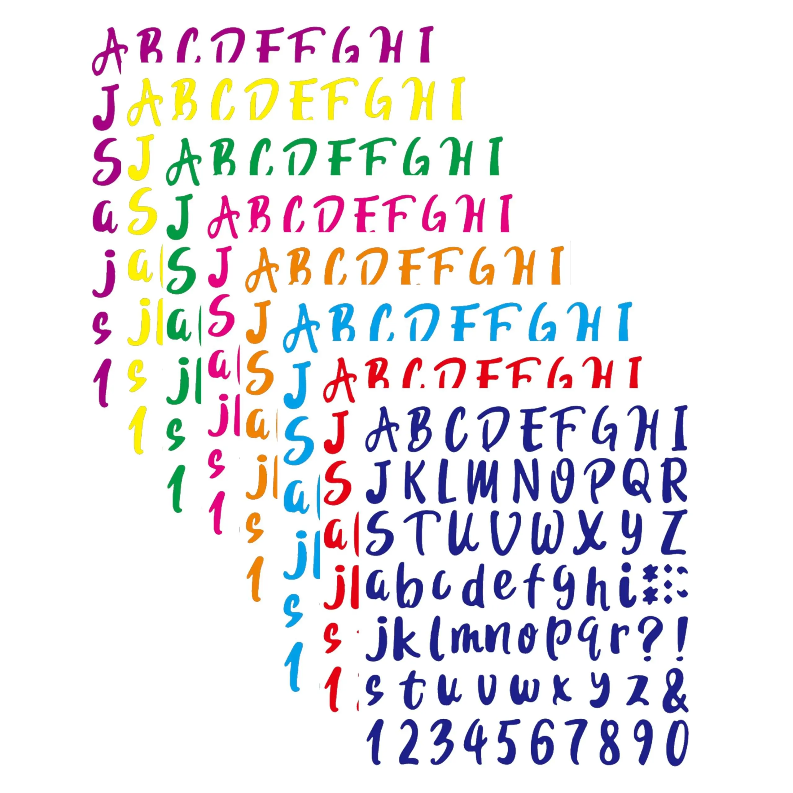 8 Sheets Alphabet Letters and Number Sticker Set, 584 Pieces, 8 Colors, Self Adhesive Vinyl Stickers For Mailboxes, Classroom Decor, Door, Labels, Kids Room Decor, Gifts and Office Labels (1 Inch)