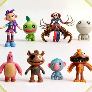 8-Piece Set Boba Tea Game Chapter Five Handmade Doll Model Collectible Figure, Unique Design, Perfect Gift for Fans