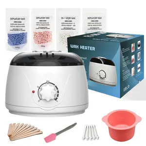 Nose Waxing Kit,Wax Warmer For Hair Removal With 4 Bag 100G Hard Wax Beads, Wax Melt Warmer Kit For Women Men Full Body, Legs, Face,Wax Heater Warmer Kit