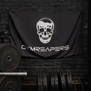 Gymreapers Skull Gym Flag - Durable 100% Nylon Material - Ideal for Sports & Outdoor, Fitness Equipment, Weight Training