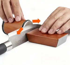 Roller knife sharpener set, magnetic roller knife sharpener, diamond arc knife sharpener, wooden handle whetstone, diamond ceramic knife sharpening set, used for knife grinding and honing, multi-functional special kitchen knife sharpening tools