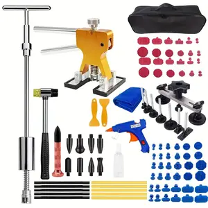 Car Dent Repair Tool Set, Manual Tools, Car Body Hail Pit Puller, Rubber Hammer Workshop Repair Tool Set, Hail Damage and Door Dent Repair Puller Set for Car