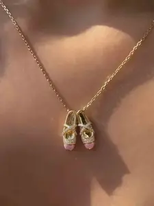Ballet Shoe Pendant Necklace, Fashion Trendy Personalized Women's Party Vacation Creative Dainty Necklace, Design Sense Jewelry
