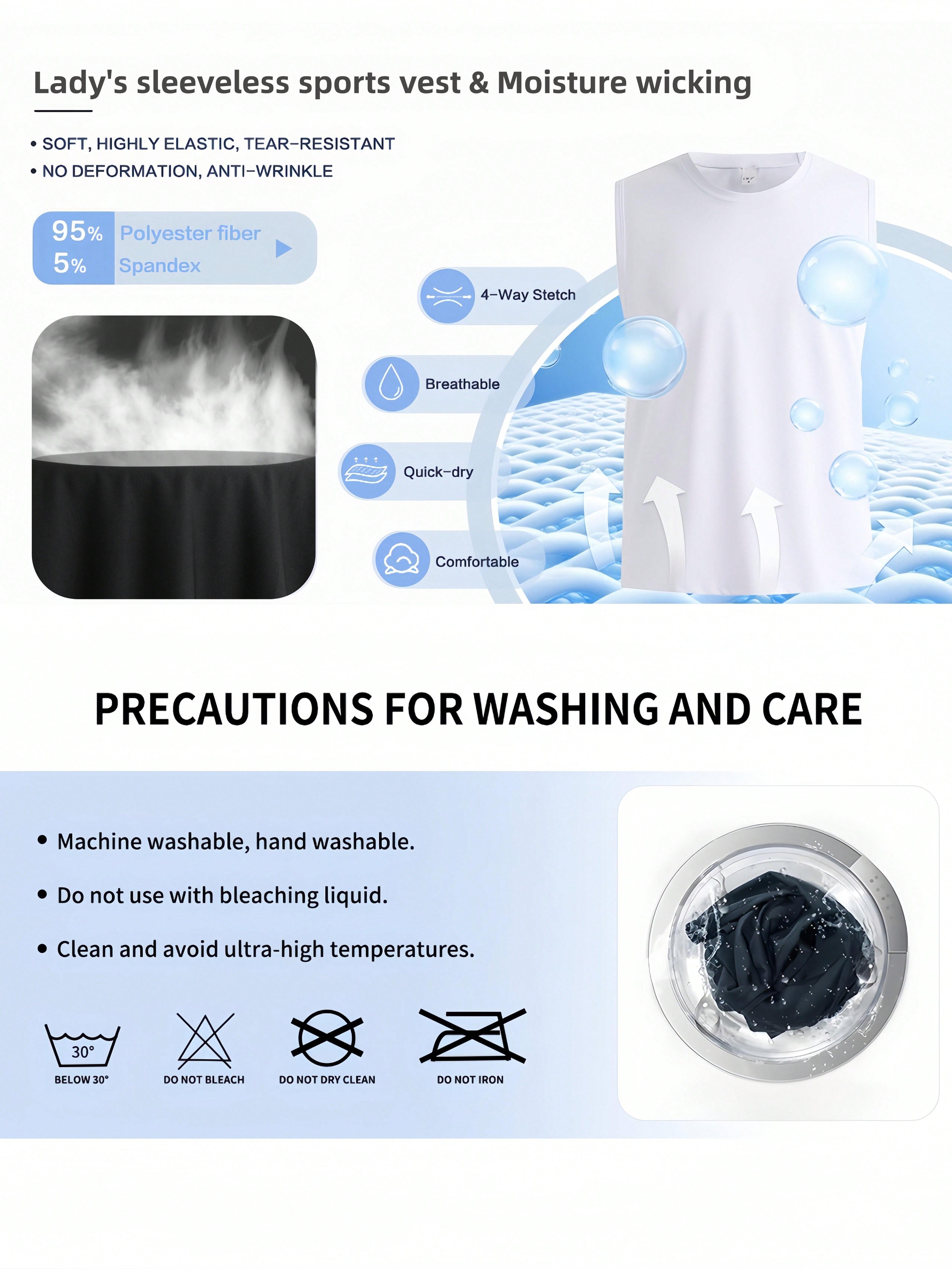 OKP 5 Pack Plus Size Women's Sleeveless Sports Vest, Loose Fit Breathable Workout Tank Tops, Moisture Wicking Yoga Tops, Casual Daily Layering Tanks For Gym, Running,Lounging