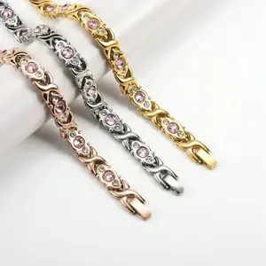 Ultra Strength Magnetic Bracelet for Woman - 3,500 Gauss Per Magnet -Crystal Bracelet - Adjustable Length -Pulseras Magneticas
