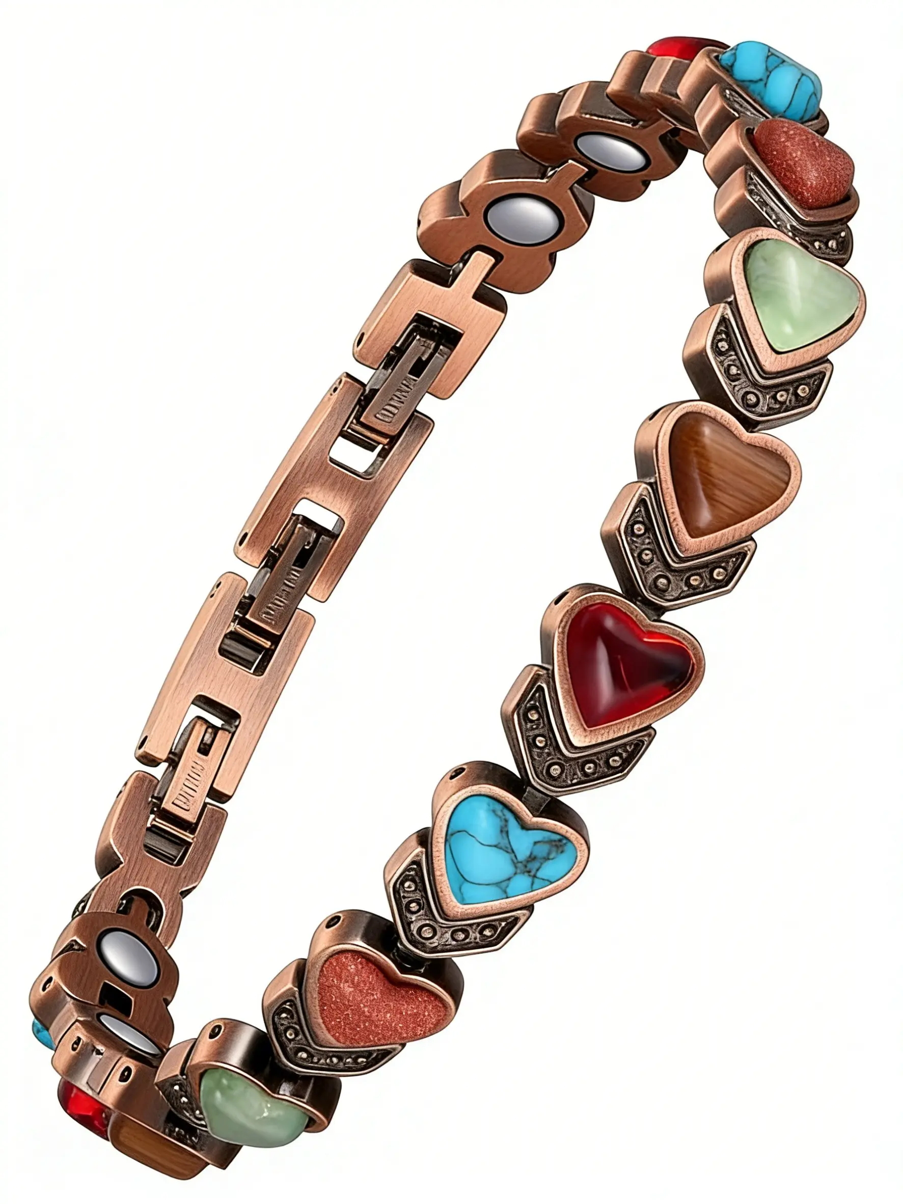 Copper Bracelet for Women for Arthritis and Joint,Pure Copper Magnetic Therapy Bracelets ,Natural Unique Gemstone,Gifts for Women, Fashionable Bracelet Jewelry, All Weather Bangles