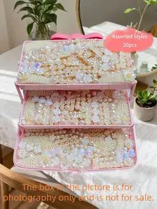 20 pieces - Luxury and sophisticated pearl hair clips, 20 random styles, multiple styling designs can be freely combined, suitable for daily use, elegant and simple imitation pearl hair clips, fashionable hair accessories for ladies, Hair Clip Set