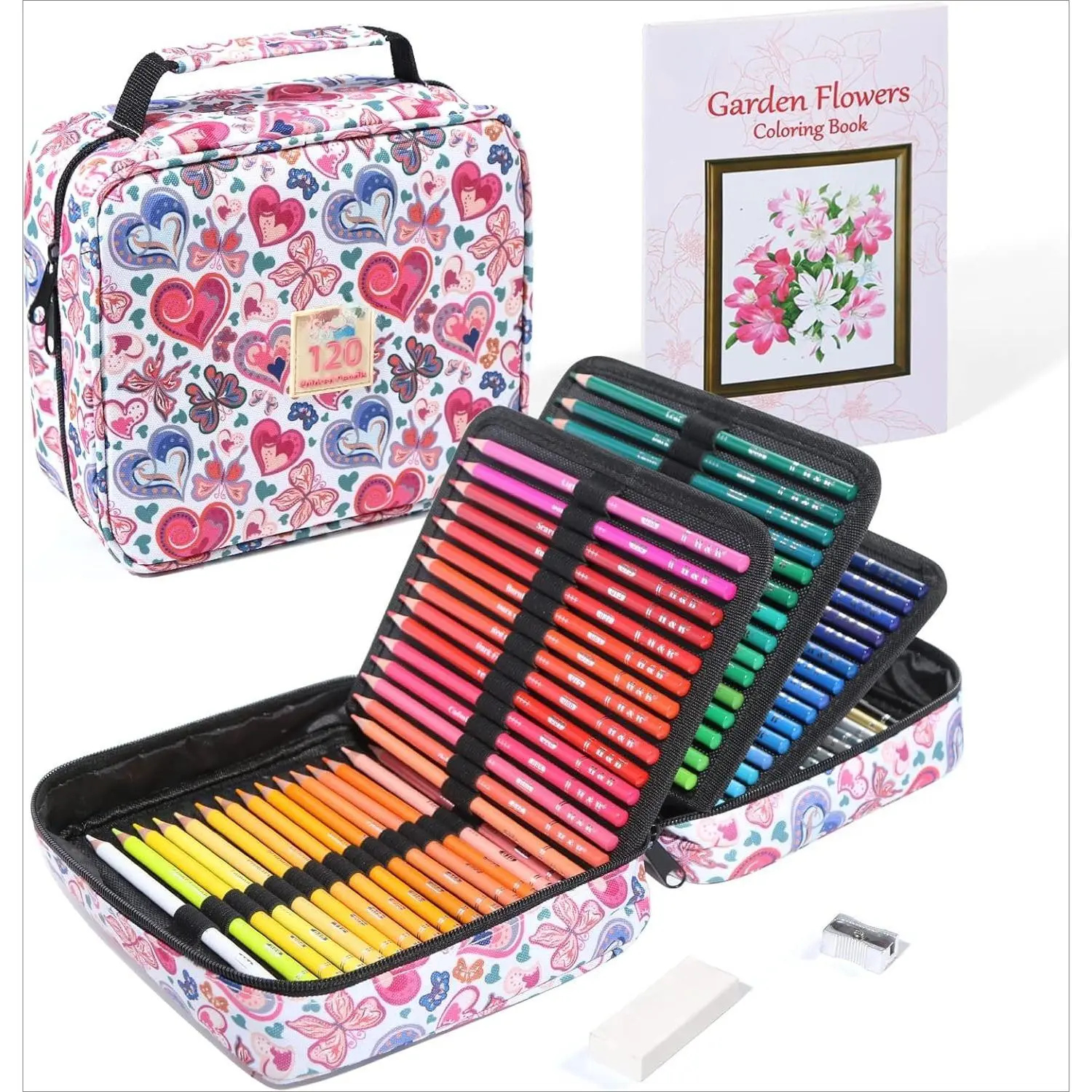 Z-ITC27 120 Colored Soft-Core Coloring Pencils Set with Coloring Book, Portable Eco-Friendly Storage Bag - Bright Pigment, Layering Art Supplies Gift for Beginners, Hobbyists & Artists (Classroom Use)